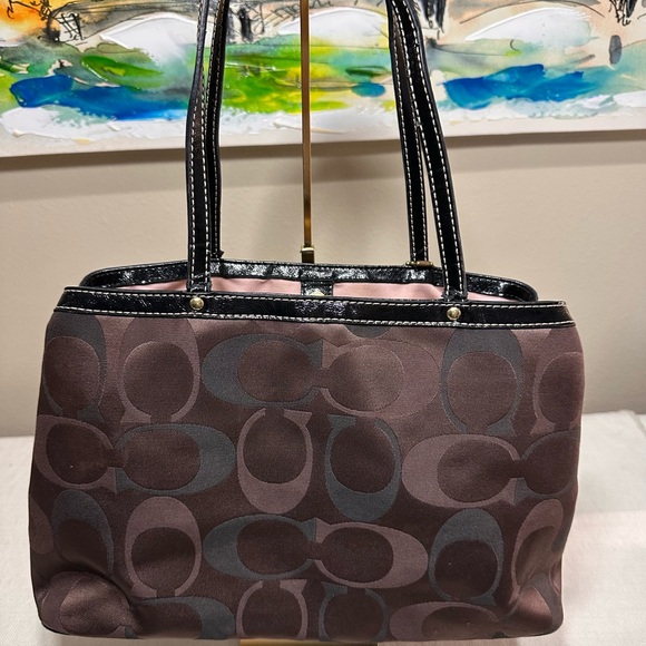 Coach Dark Brown Kiss Lock Purse - Picture 9 of 11